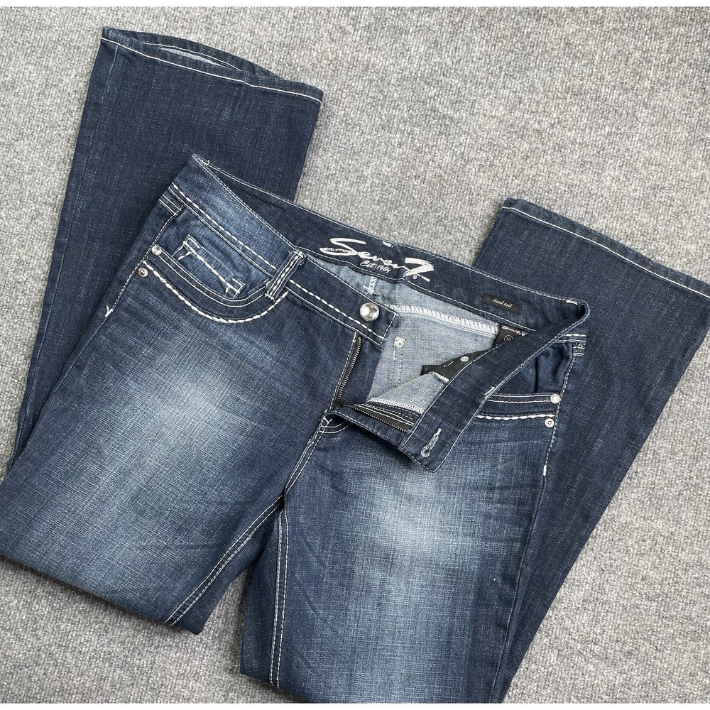 Seven‎ 7 Jeans Bootcut Jeans Women's 14 Dark Wash Mid Rise